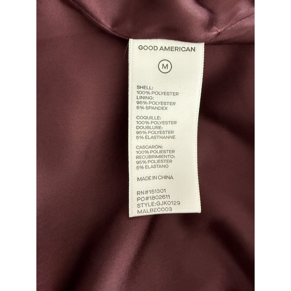 Good American ESSENTIAL Suiting Oversized Single Breasted Blazer Burgundy MED - Picture 5 of 5